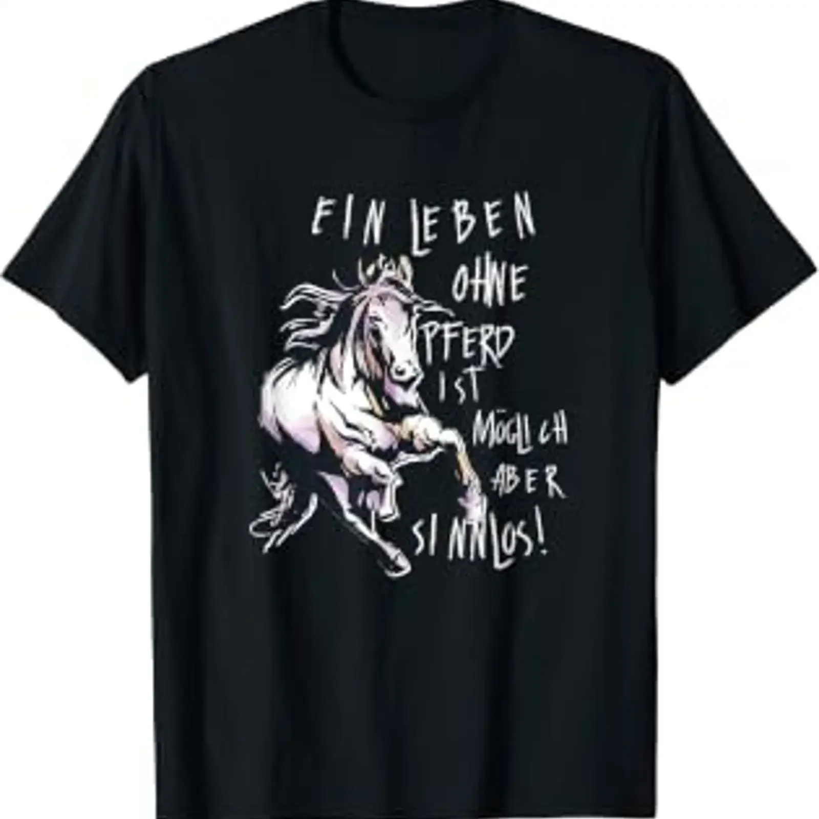 A life without horse is possible but pointless T shirt vintage Washed Unisex Stylish streetwear graphic Comfortable homme
