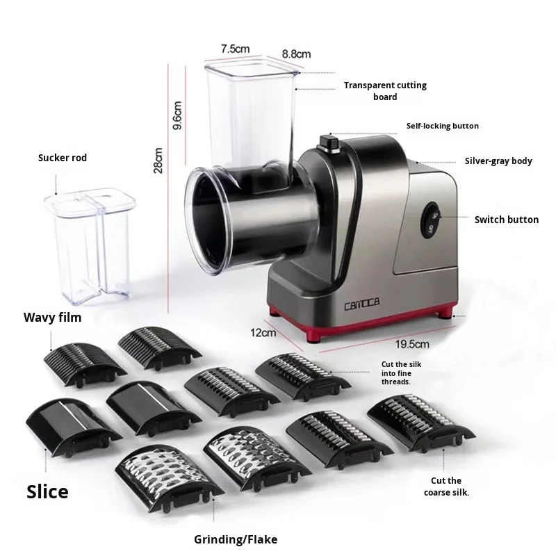 

Electric Household Vegetable Cutter Cheese Grater Carrot Shredder Potato Slicer Meat Grinders & Slicers