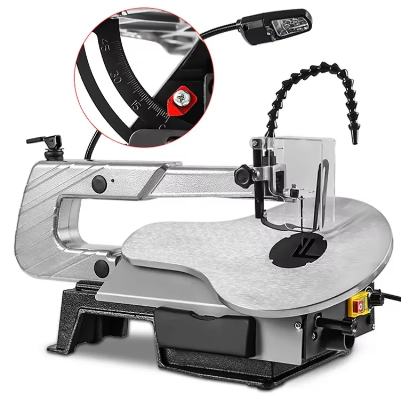 Variable Speed Scroll Saw, 16Inch with Work Light, Adjustable TableTop Angle,  for DIY Crafts Model Making Carving Fine Sawing