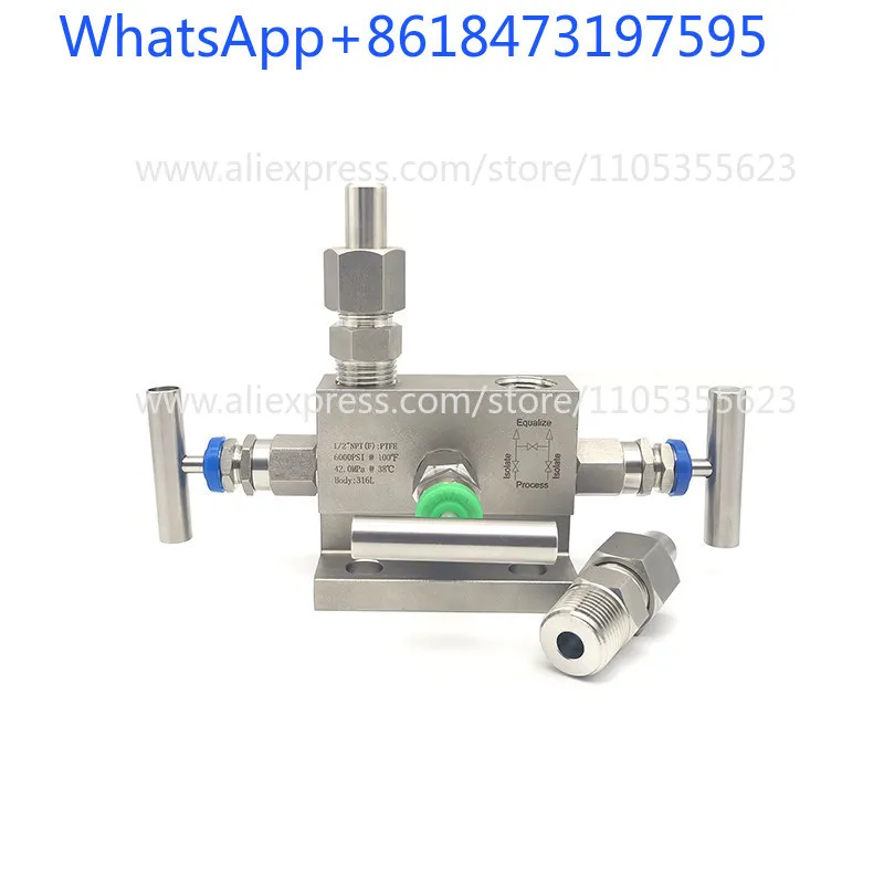 T-type three-valve group 304 316L stainless steel flange T-shaped three-valve group 1151 EJA transmitter three-valve group