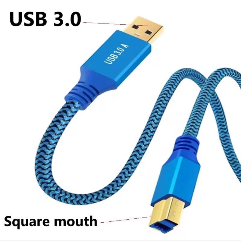 

USB 3.0 Printer Cable Braid Cord Male Printer HDD-BOX CD-ROM Usb3.0 Data Line Wire A To B Male USB 3.0 USB3 Braid Print Cable