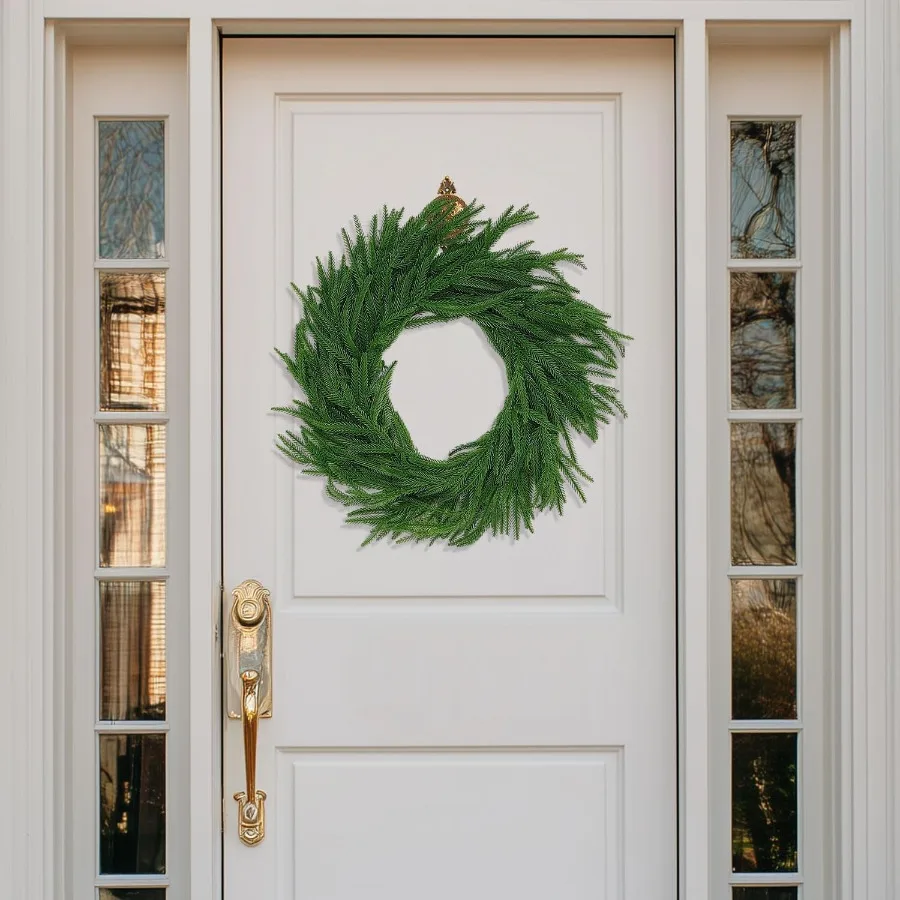 6 Ft 2 Pcs Artificial Norfolk Pine Garland with Real Touch Texture for Christmas Table Centerpiece Mantle Decoration Wall Hangi
