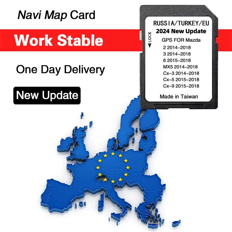 Per Mazda 2/3/6/CX3/CX5/CX9/MX5 Auto Sat Navi 16GB GPS Aggiornamento Mappe Dati Nuova Versione 2024 Mappe Scheda SD di Navigazione UE