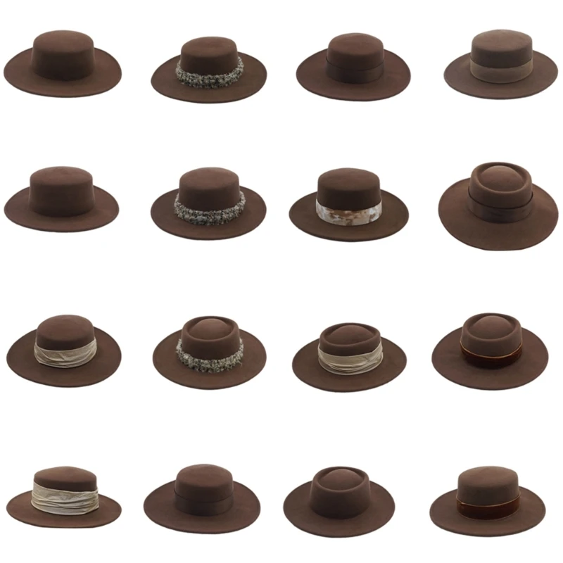 Fashionable Caramel Brown Flat Hat Comfortable Durability Hat Fancy Dress Hat for Trendsetters Seeking Unique Styles