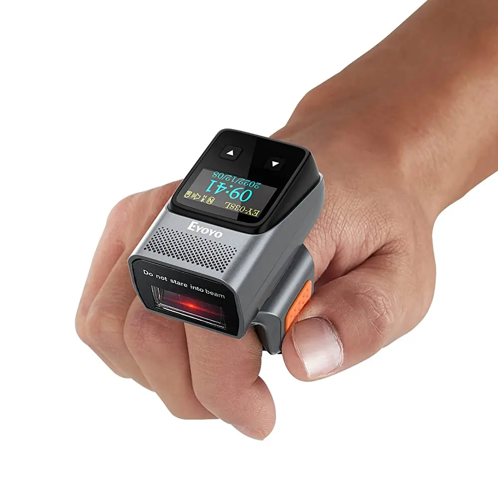 

Eyoyo Pro 1D Wearable Laser Scanner | Bluetooth Mini Barcode Reader | High-Speed Scanning for iOS/Android & Ambidextrous Design