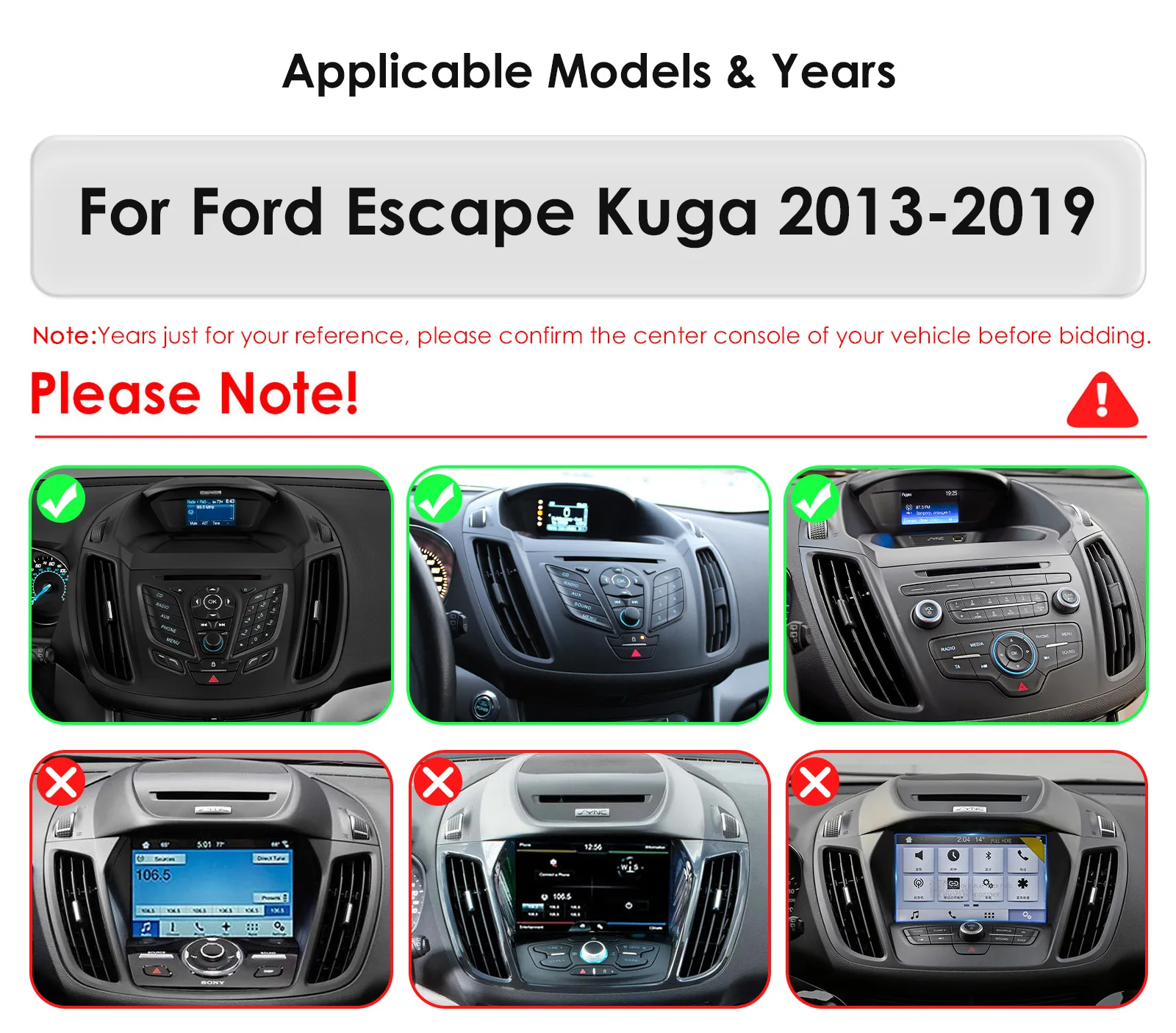 Hizpo 2 Din Android 14 Autoradio für Ford Escape Kuga 2 2013 - 2019 Carplay 4G Auto-Multimedia GPS 2Din Autoradio 360 Kamera RDS – Detail 6