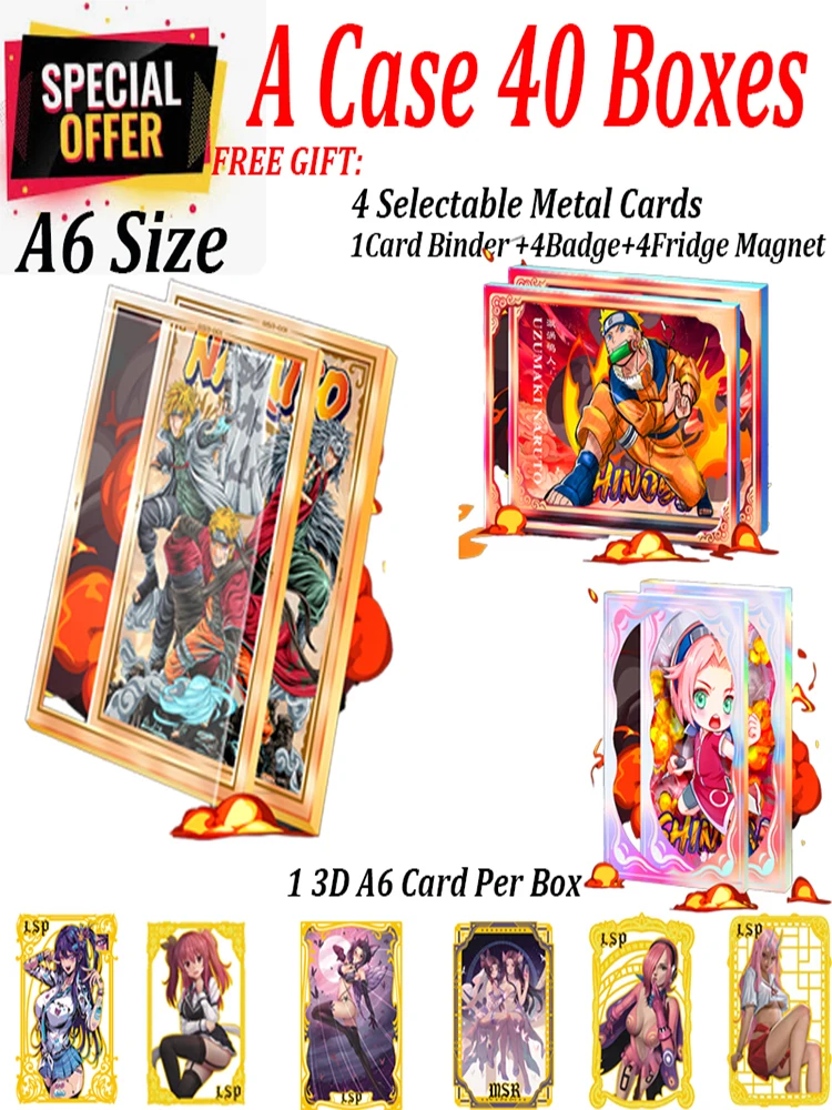 Bargain Price A6 Size Naruto Card Hobby Anime Collectible Cards Toy Party Game Cards Kids Birthday Gifts