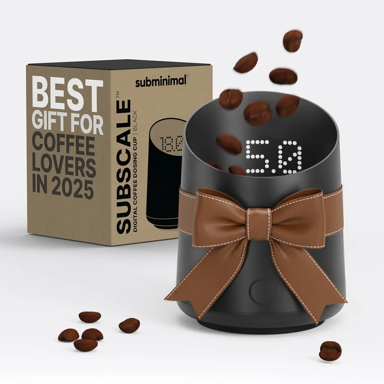 

Digital Dosing Cup with LED Display - Precise Scale for Coffee Grounds, USB-C Rechargeable, Splash-Resistant - Black