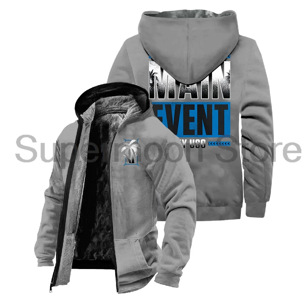 Jey Uso Main Event Hoodie Unisex Long Sleeve Streetwear Parkas Women Men Winter Jacket Coat