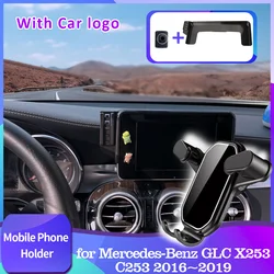 for Mercedes-Benz GLC X253 C253 250d 350e 2016~2019 Car Mobile Phone Holder Support Stand Air Vent Clip Tray Accessories iPhone