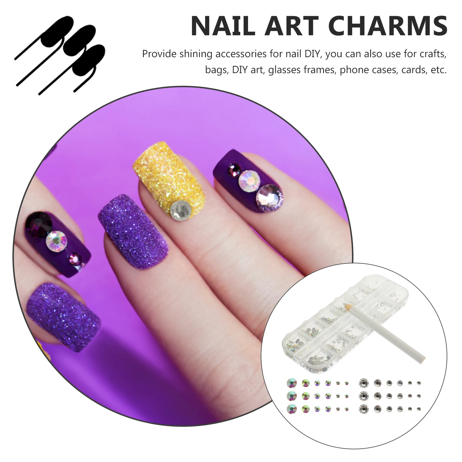 Bijoux pour ongles en diamant à fond plat, breloques, strass, gemmes, petit verre, décoration créative pour ongles, artisanat, vêtements à dos plat, bricolage