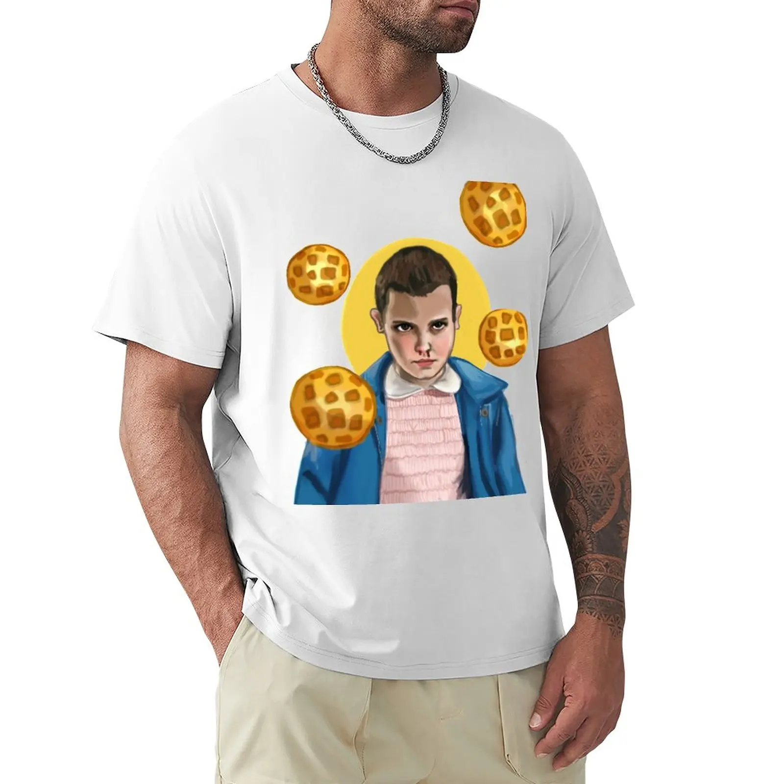 

Eleven surrounded by Eggos T-Shirt oversizeds summer tops heavyweights t shirts for men pack