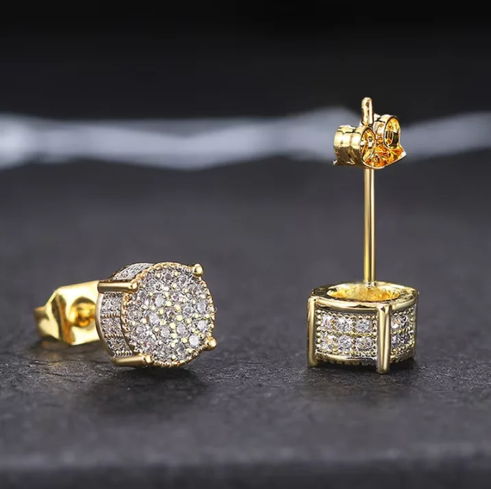 Moonso Trendy Gold Silver Color Halo Engagement Stud Earrings for Women Party Gift Jewelry Wholesale E6097