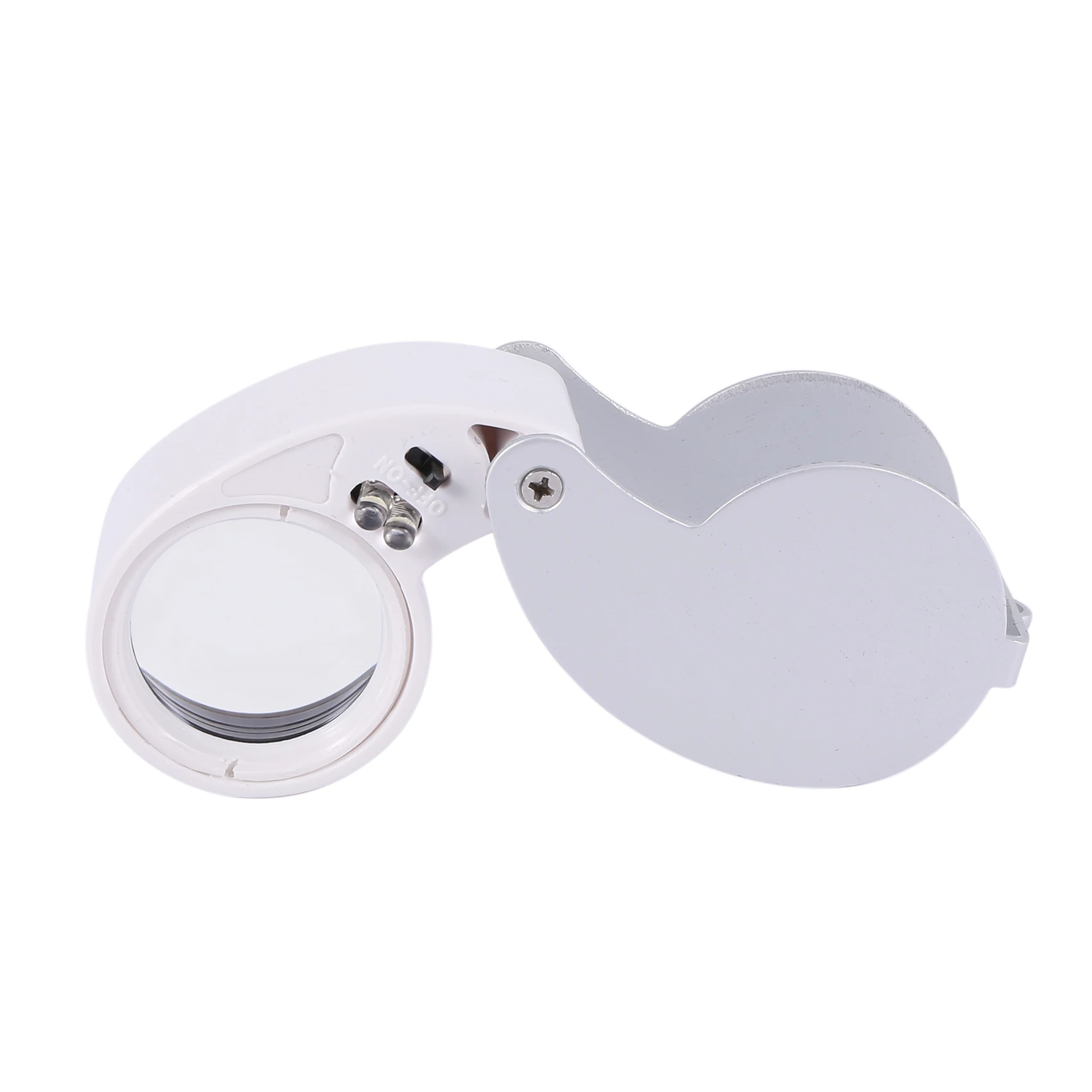 ABIY 40 X 25mm Glass Lens Jeweler Loupe Magnifier With LED-Silver