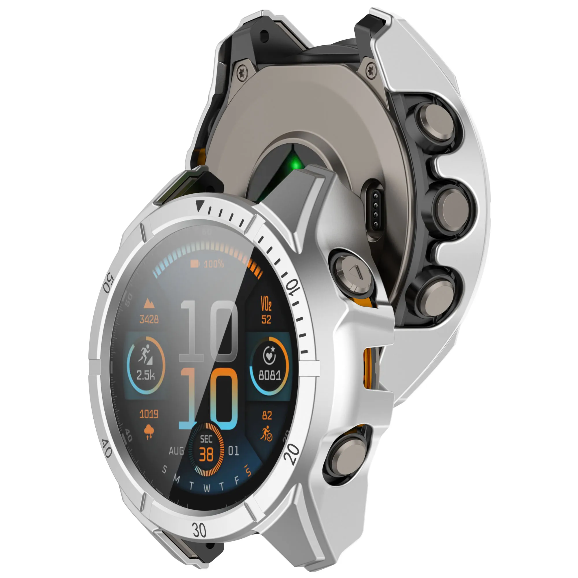 Case For Garmin Fenix 8 AMOLED 43/47/51mm Watch Cover Decoration With Scale For Garmin Fenix 8 Watch Shell Protector