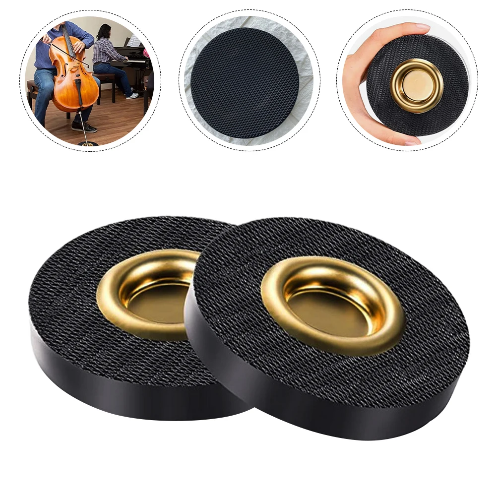 

2pcs Round Mats Anti-Slip Pads Portable Non-Slide Rests Lightweight Floor Protector Instrument Supplies Cello Bottom Support