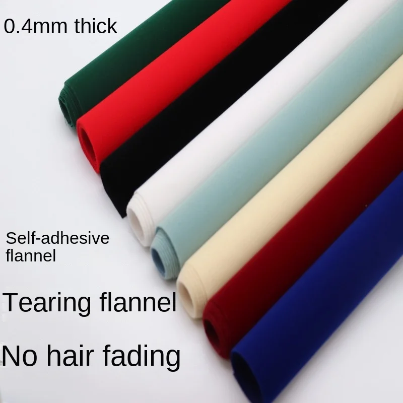 0.4mm Self-adhesive Velvet Fabric Counter Shelves Anti-collision Friction Jewelry Boxes Furniture Color Boards Diy Sewing