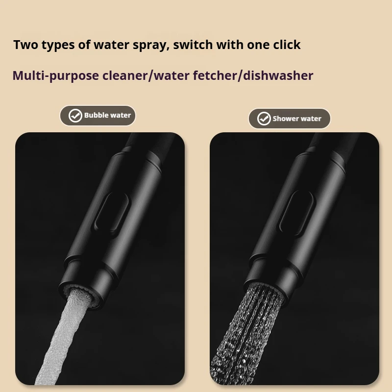 Diiib Black Pull Out Kitchen Faucet Deck Mounted Flexible Hot Cold Water 300 Rotation Sink Mixer Tap Household Accessories