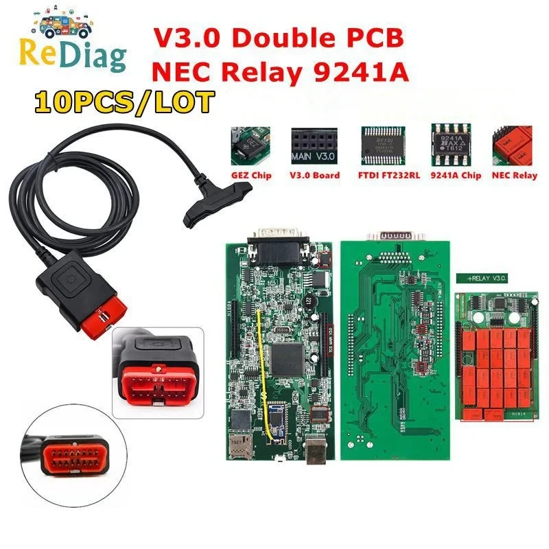 

10PCS/LOT Multidiag Pro+ Bluetooth 2021.11 2020.23 with free keygen V3.0 NEC relays 9241A VD150 PRO OBD2 Cars Trucks