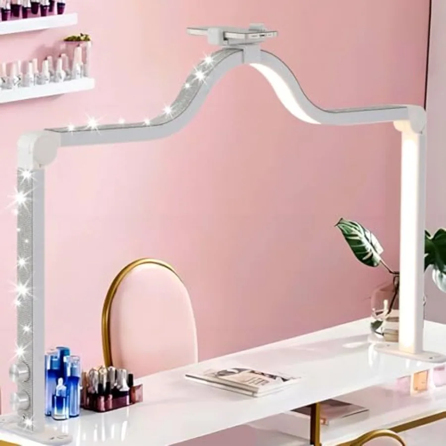

Upgraded Half Moon Light for Desk Foldable Nail Tech Lamp Brightness Adjustable LED Nail Light Lash Lamp for Beauty/Eyelashes/T