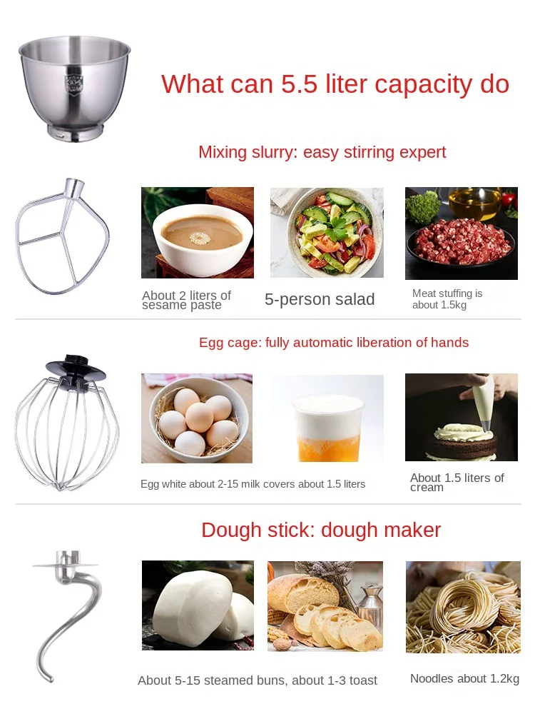 WyjStirring Commercial Flour-Mixing Machine Automatic Kneading Leaven Dough Machine Integrated Fresh Milk Noodles