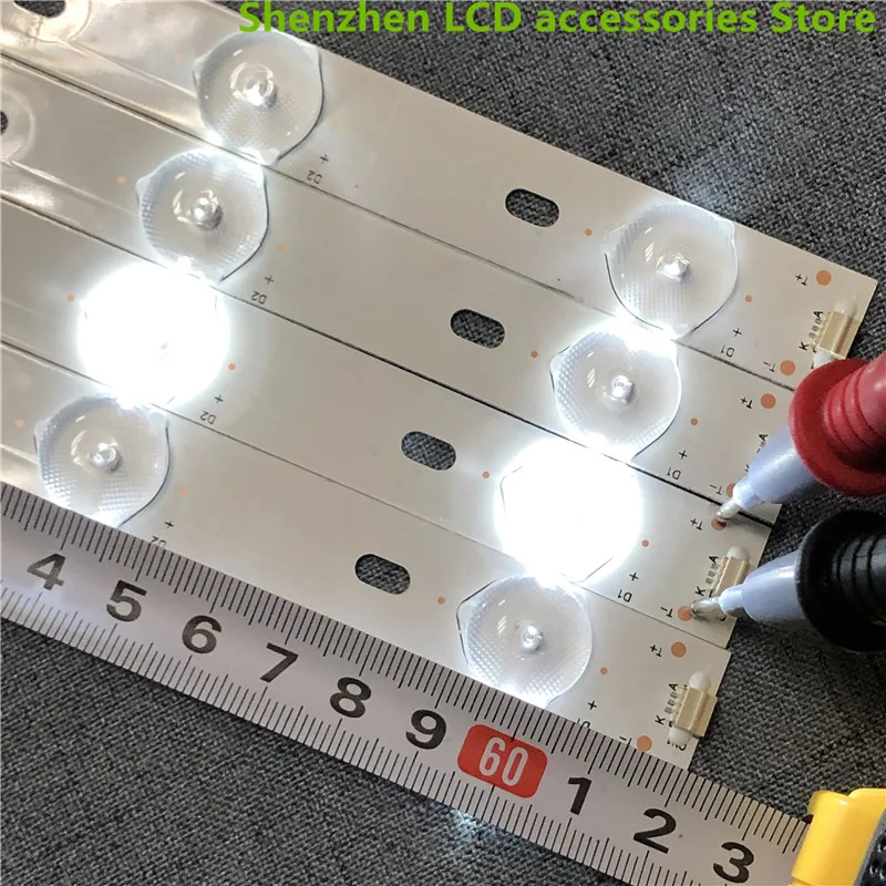 5 unid/lote para 32 pulgadas uso ZDJK-315D08-ZC14F-04 8LED 6V 590MM aluminio 100% nueva barra de retroiluminación de TV LCD