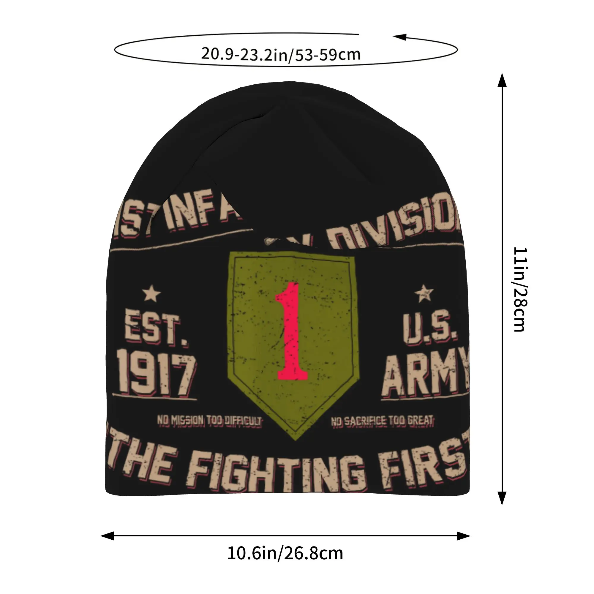 Us Army 1st Infantry Division Veteran Thin Hat Bonnet Hats Autumn Styles  Skullies Beanies Caps Men Women's Street Ski Cap