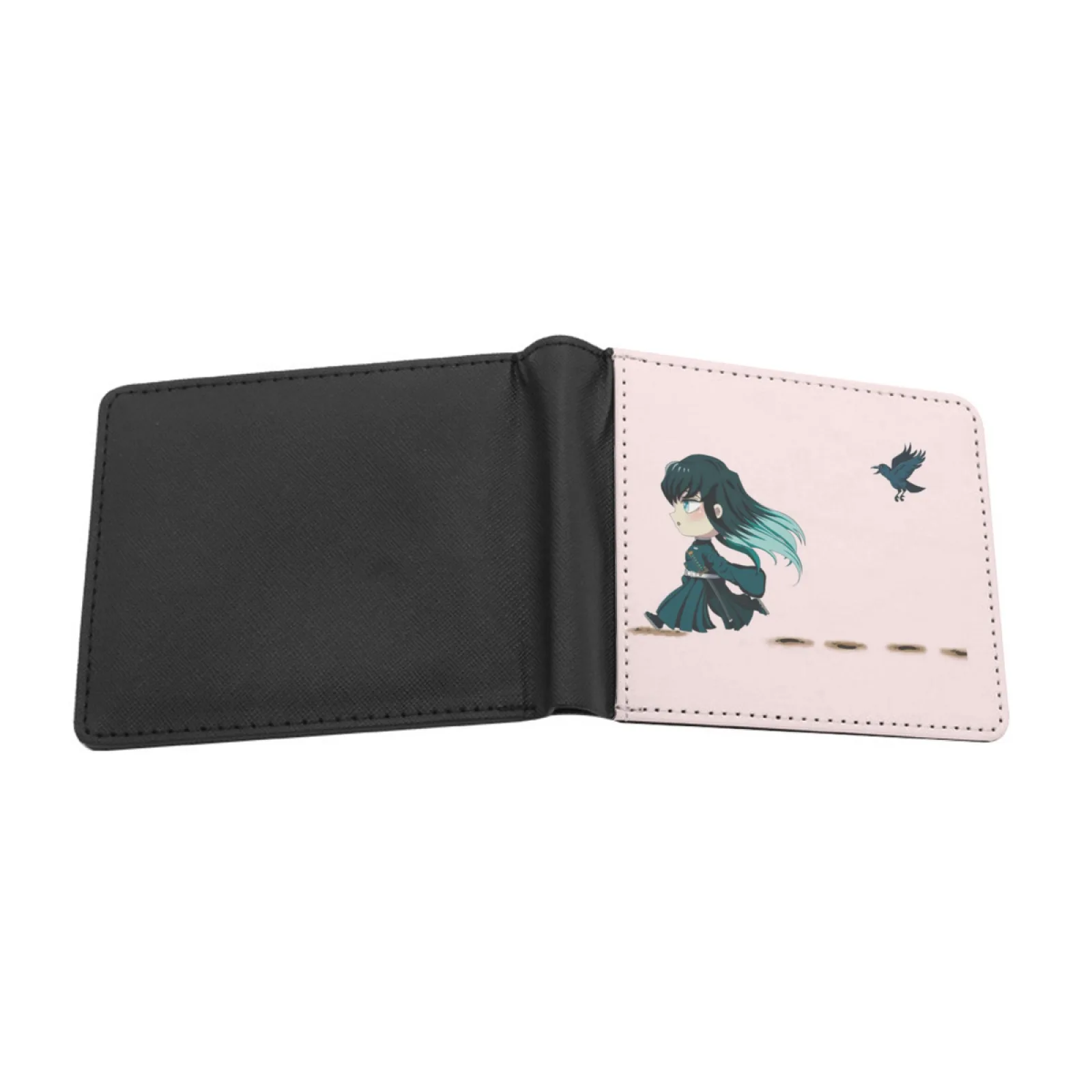 Muichiro Tokito And Ginko From Kimetsu No Yaiba Demon Short Men's Wallet Multifunction Purse Male Pu Leather Wallet Muichiro