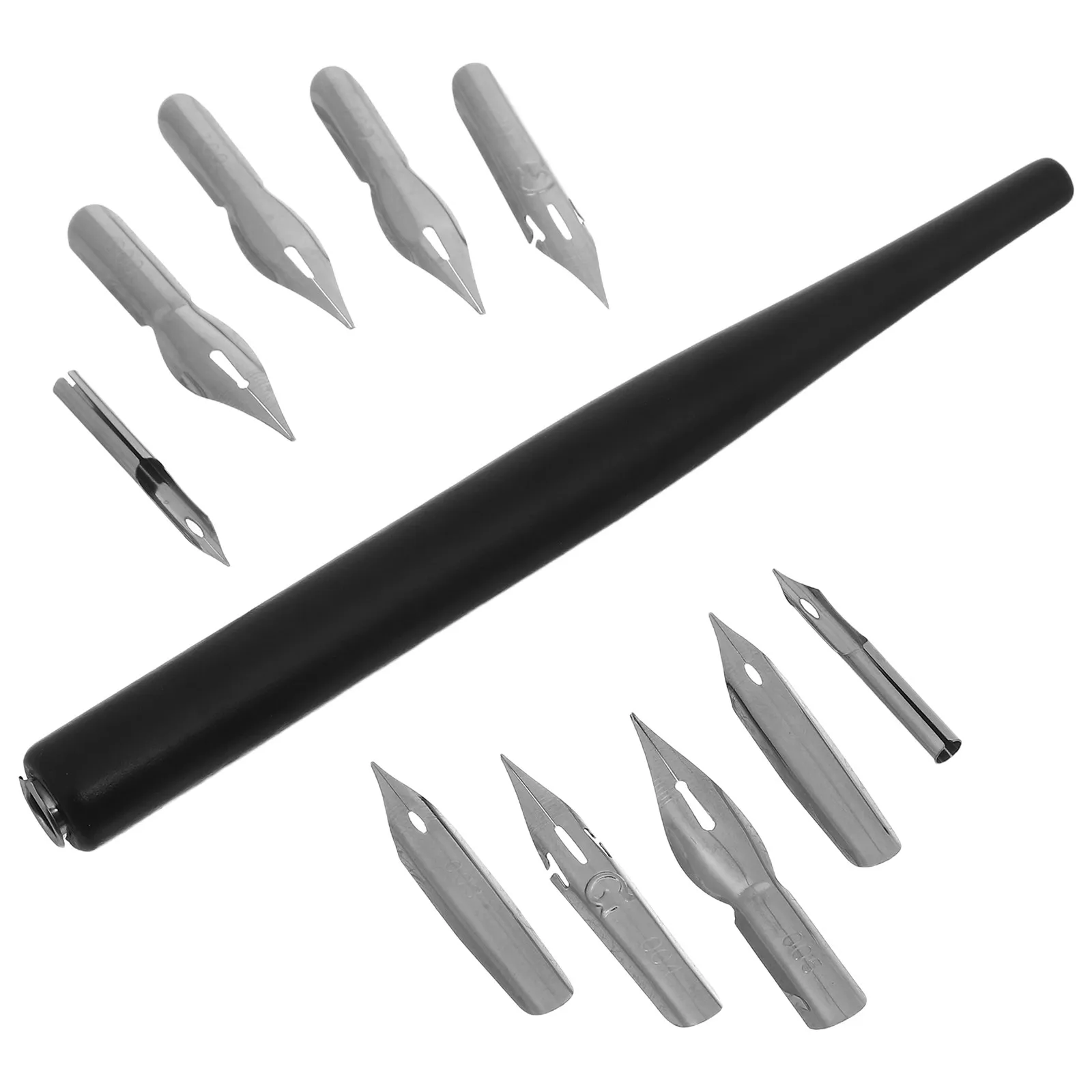 

1Set Versatile Wooden Dip Pen Set Multiple Replaceable Nibs Comfort Handle for Cartoon Drawing Lettering Signing Sketching