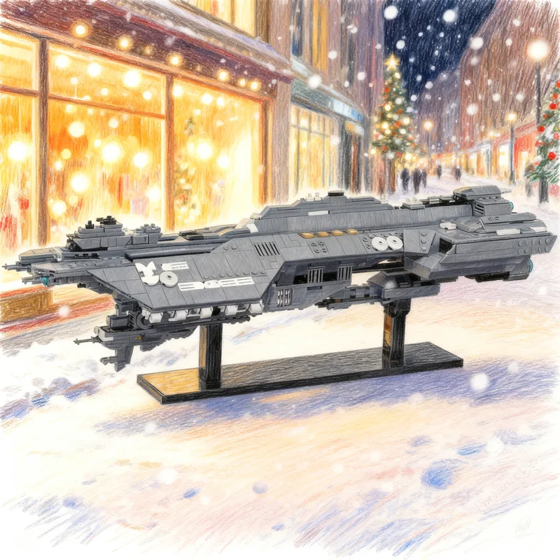 2386PCS MOC Sci Fi Spacecraft Model Interstellar Adventure Detailed Desk Creative Assembly Blocks Decorative Showcase Toy Gift