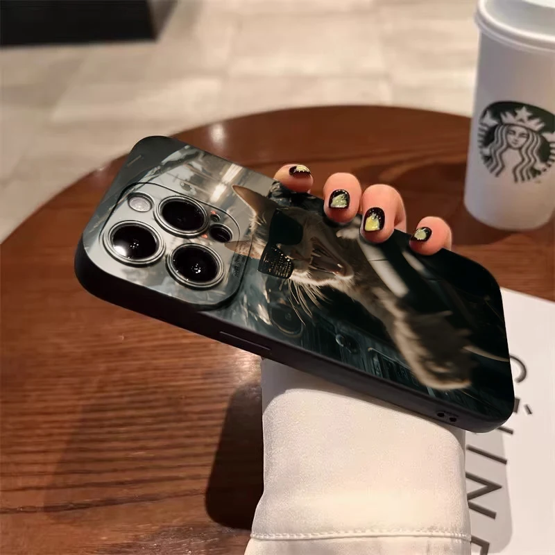 Crazy Racing Cat meme Lustige Silikonhüllen für iPhone 17 16 15 14 Pro Max Plus Hülle iPhone 13 12 11 7 8 XS XR Stoßfeste Coque – Detail 9