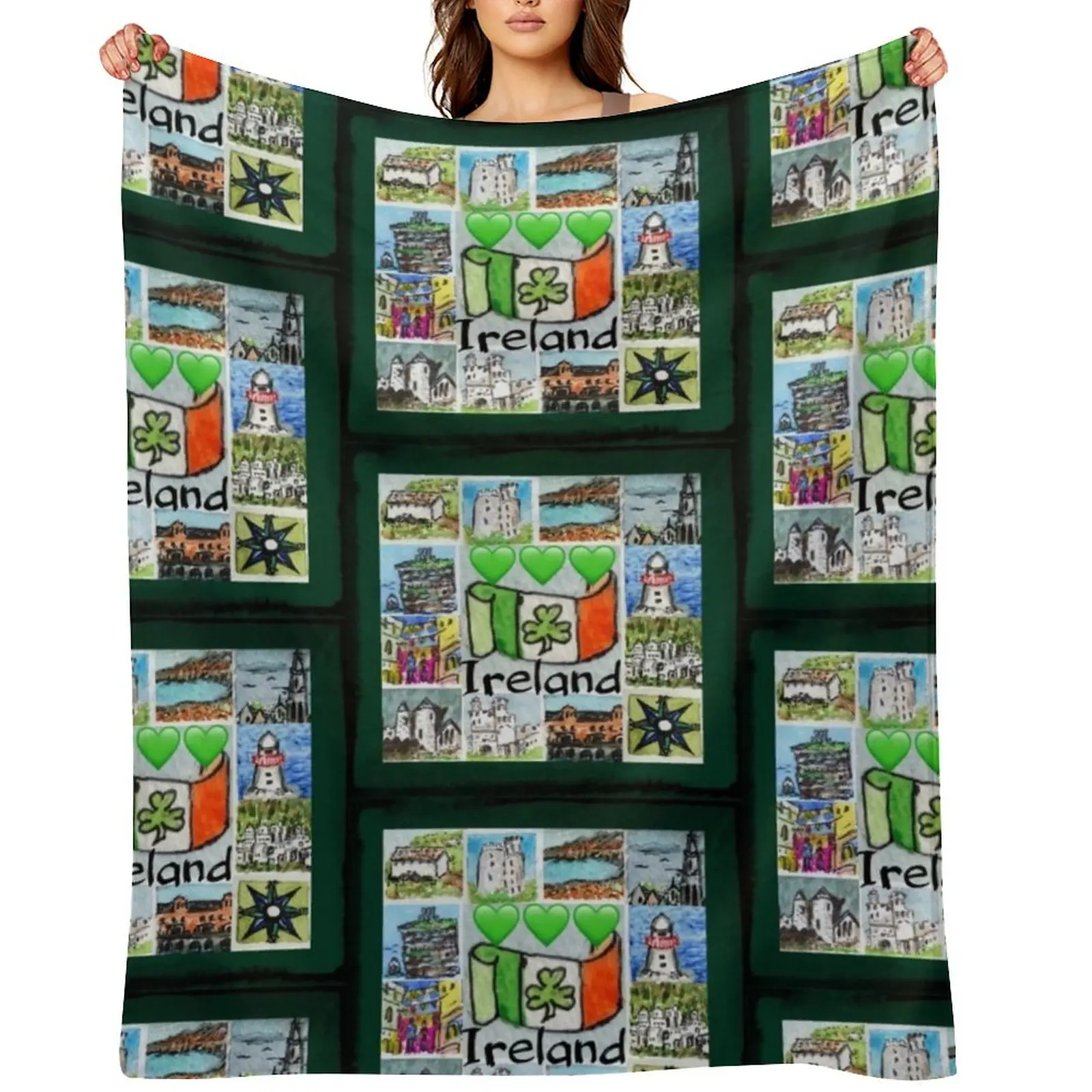 

Ireland Memories Throw Blanket manga Winter beds Luxury Designer Warm Blankets