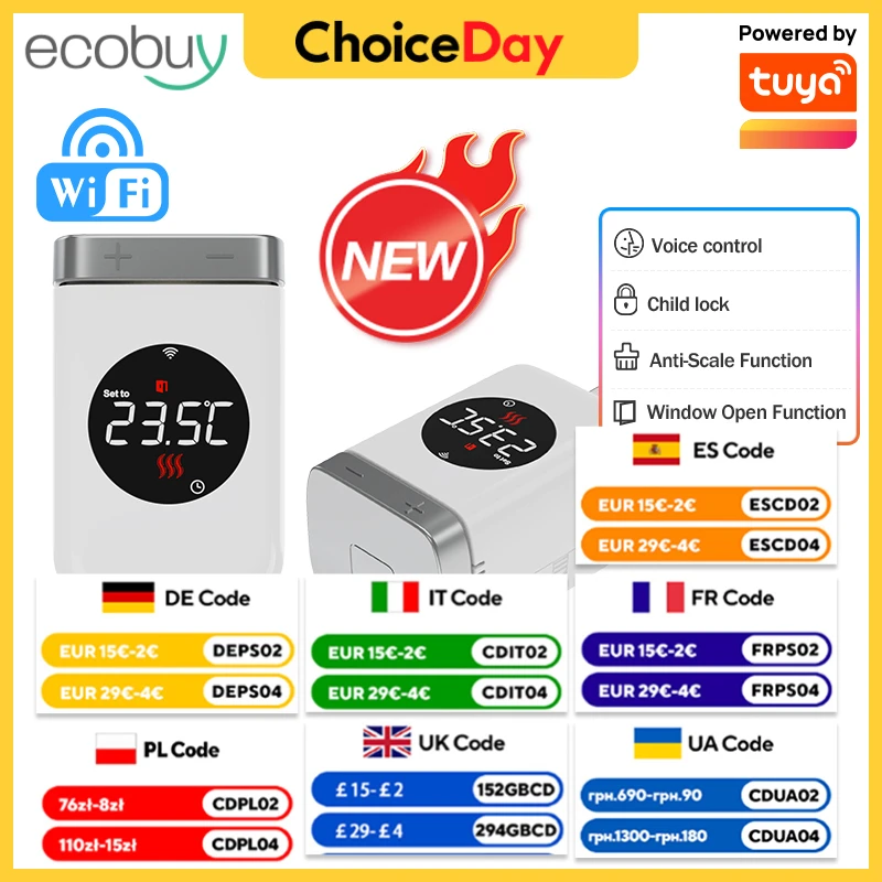 

Термостатический клапан Tuya Wi-Fi, термостатические клапаны с подключением радиатора, Wi-Fi Tuya, умные устройства, контроллер TRV, Alexa Home Assistant