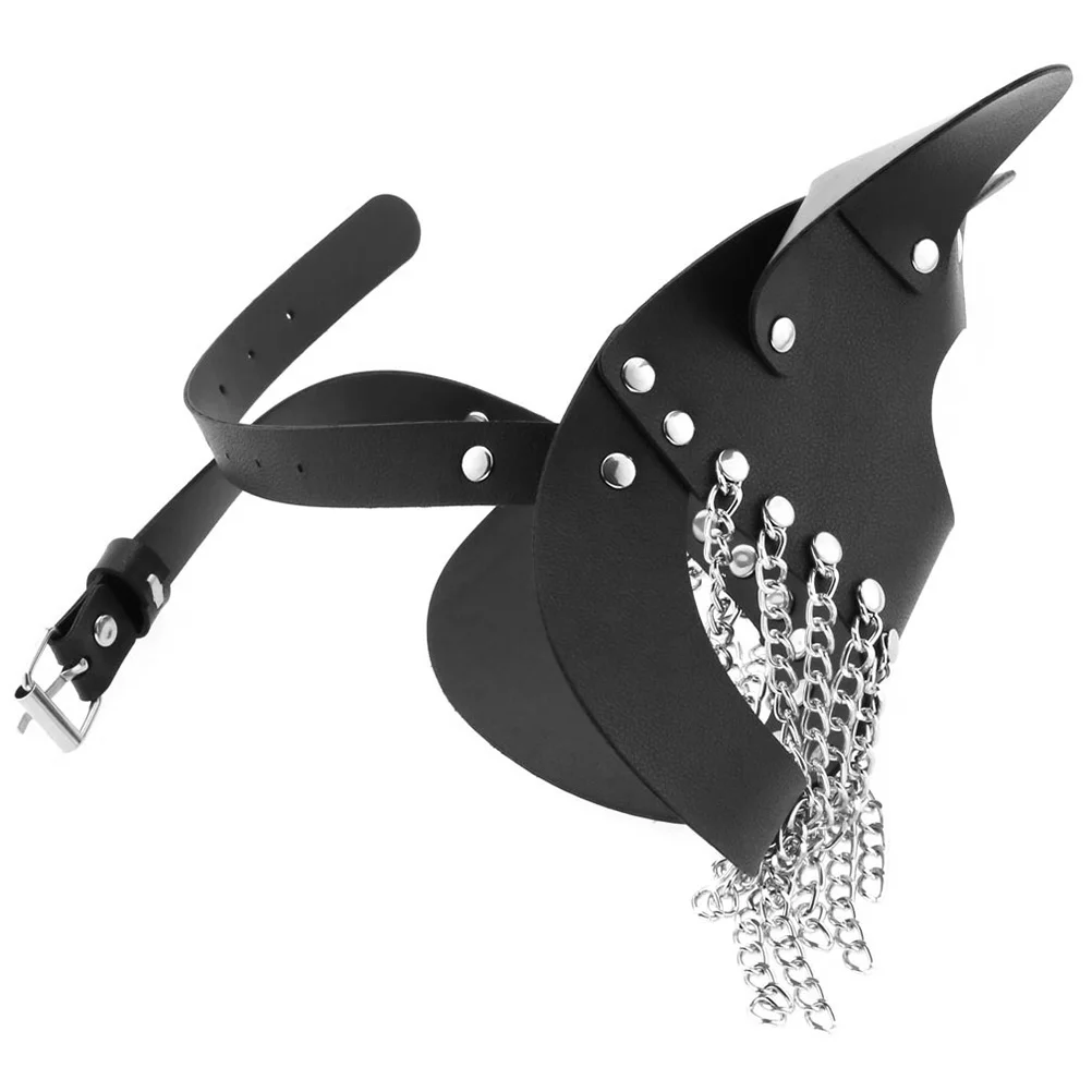 

Mask Masquerade Halloween Costume Women Red Decorating Chain Punk Gothic Party Prop cosplay accessories