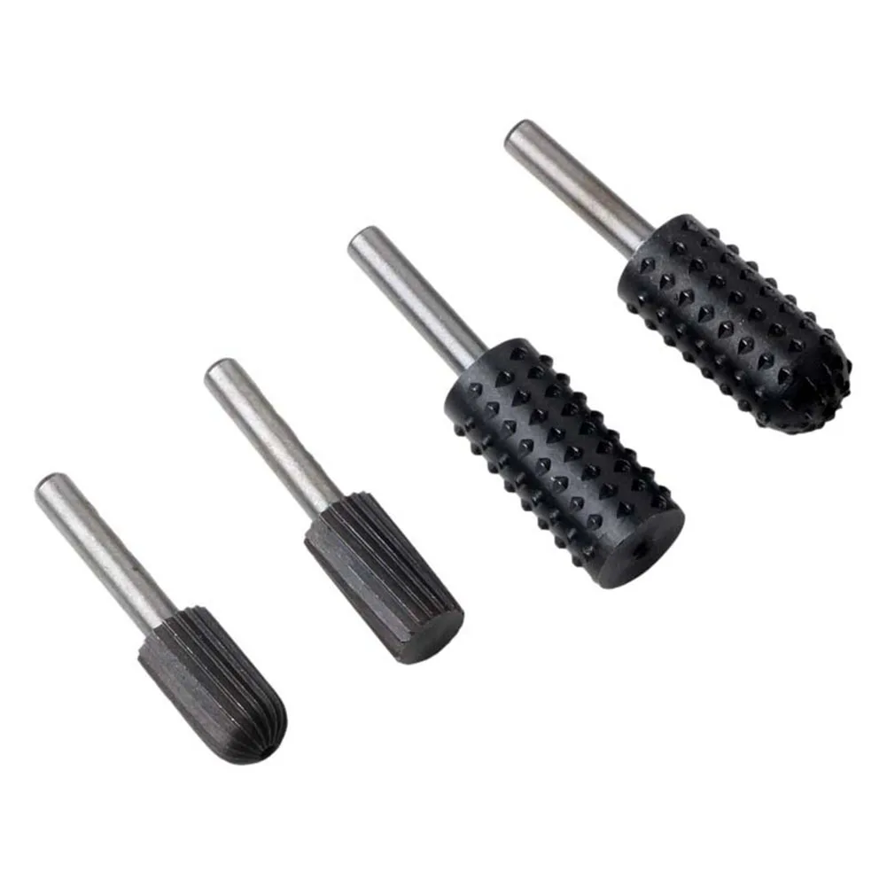 Porcelana Burr Processamento Eficiência Cortador, Gravura Bit, Prático Rotary File, Processamento de Qualidade, Preto, 4 Pcs