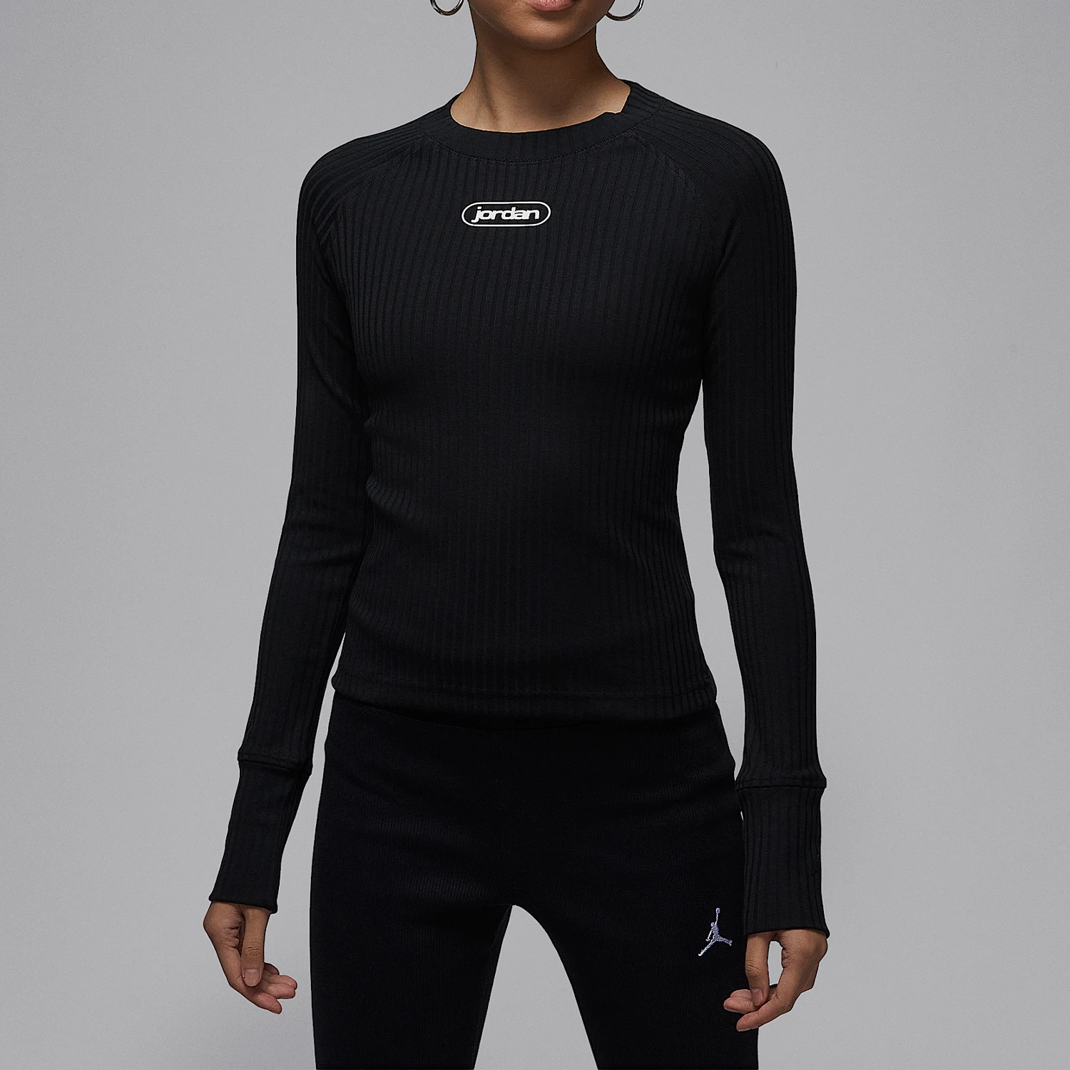 

Оригинальная женская простая повседневная удобная футболка Nike JORDAN с длинными рукавами IO9717-010