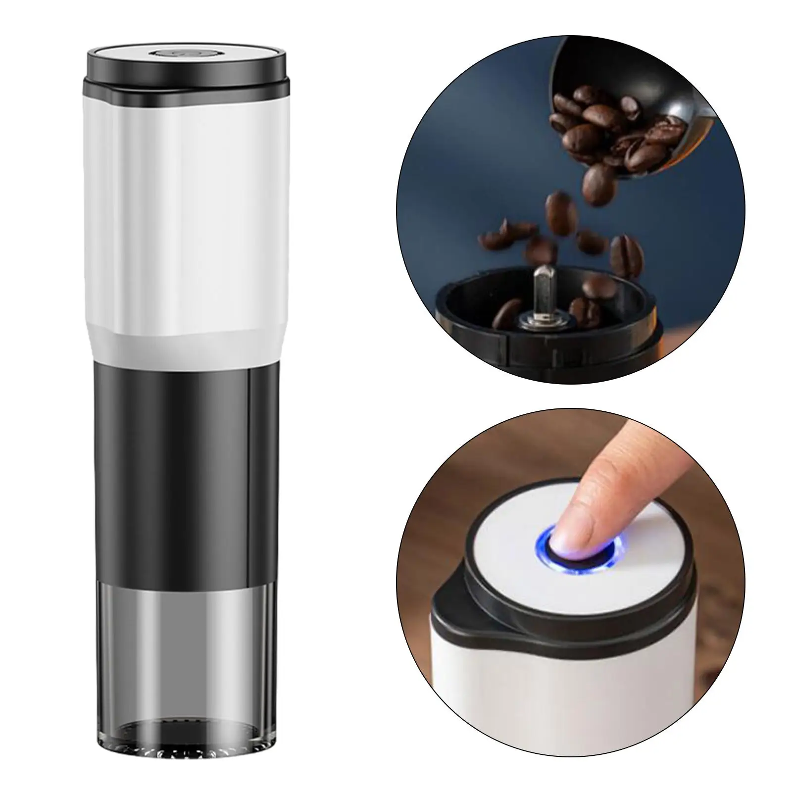 Portable Coffee Bean Grinder Removable Adjustable Coarseness USB Spice Grinder for Coffee Lover Gift Home Kitchen Outdoor Office