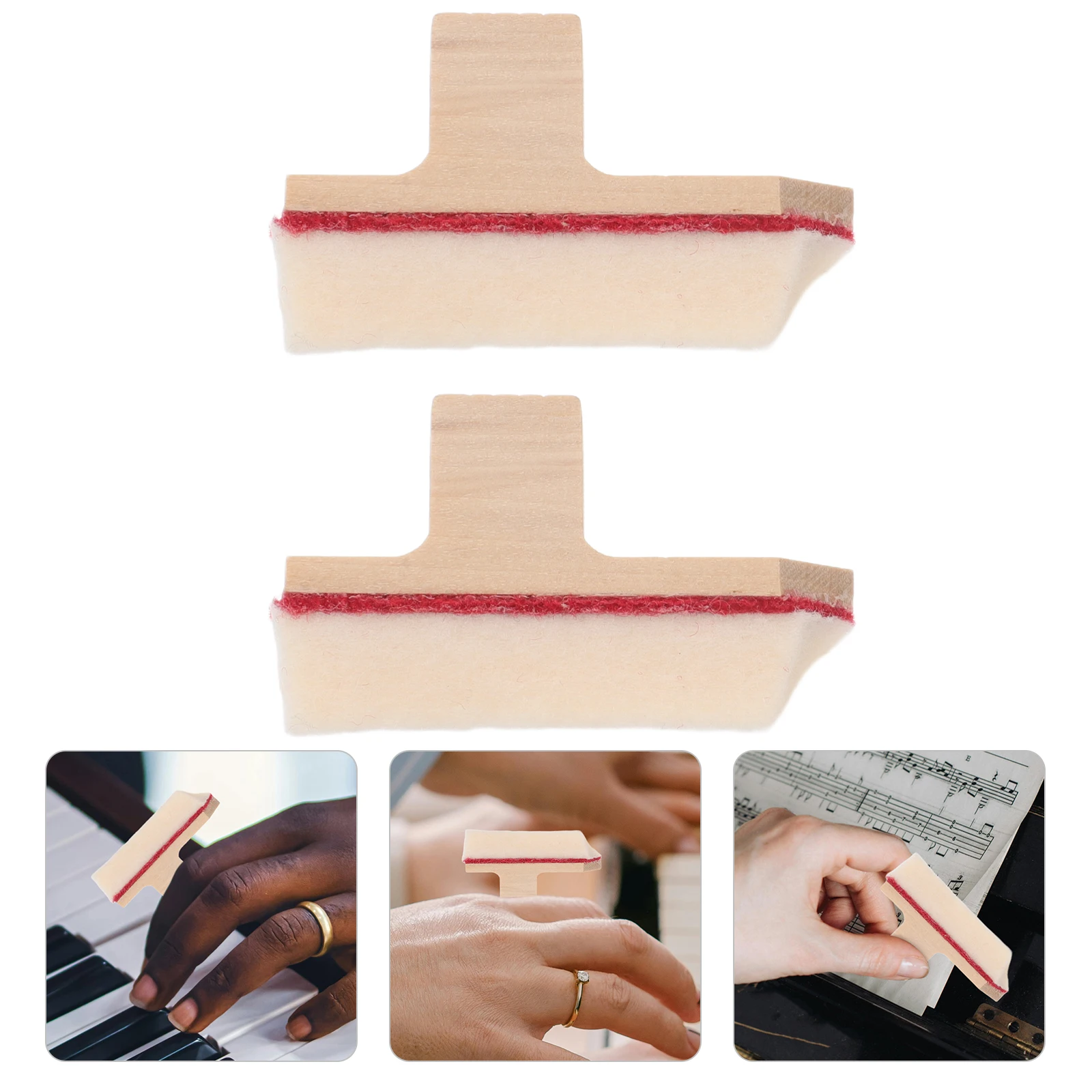 

2pcs Tuning Upright Piano Mutes Wooden Mute Block Pure Sound Easy Install Professional Kit Repair Tool Wedge Maintenance Buffer