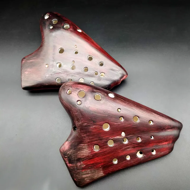 Triple Ocarina Pottery Orff Instruments Alto Tone C Ocarina of Time Professional Musical Instrument Accessories Legend Ocarinas