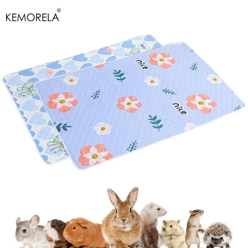 Bedruckte, wiederverwendbare Unterlagen für Meerschweinchenkäfige, geeignet für kleine Tiere wie Hamster, Kaninchen und Eichhörnchen, vielseitig einsetzbar und leicht zu reinigen. – Detail 1