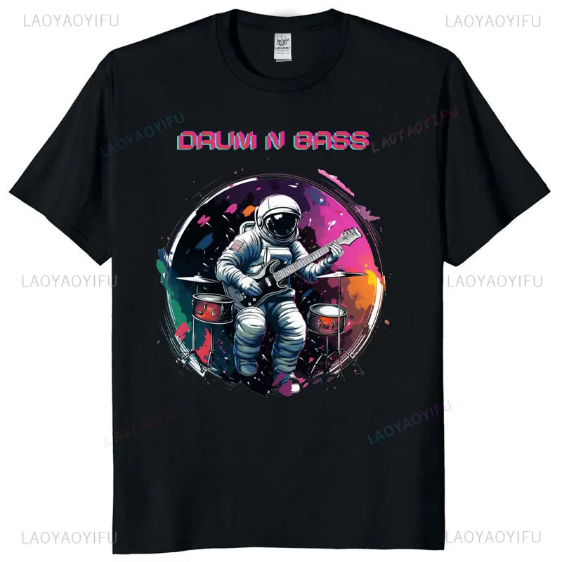 Fashion Astronaut Psychedelic Music DJ Psytrance Techno EDM Festival Cotton T-Shirt Festival Wear Clothes Graphic T Shirts