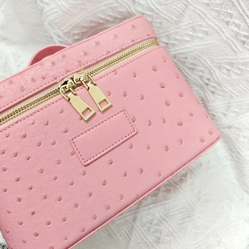 Kosmetiktasche mit individuellem Namen für Frauen, großes Fassungsvermögen, Kulturbeutel, Tasche für Reisen, tragbar, handgehalten, Make-up-Organizer aus Leder – Detail 14