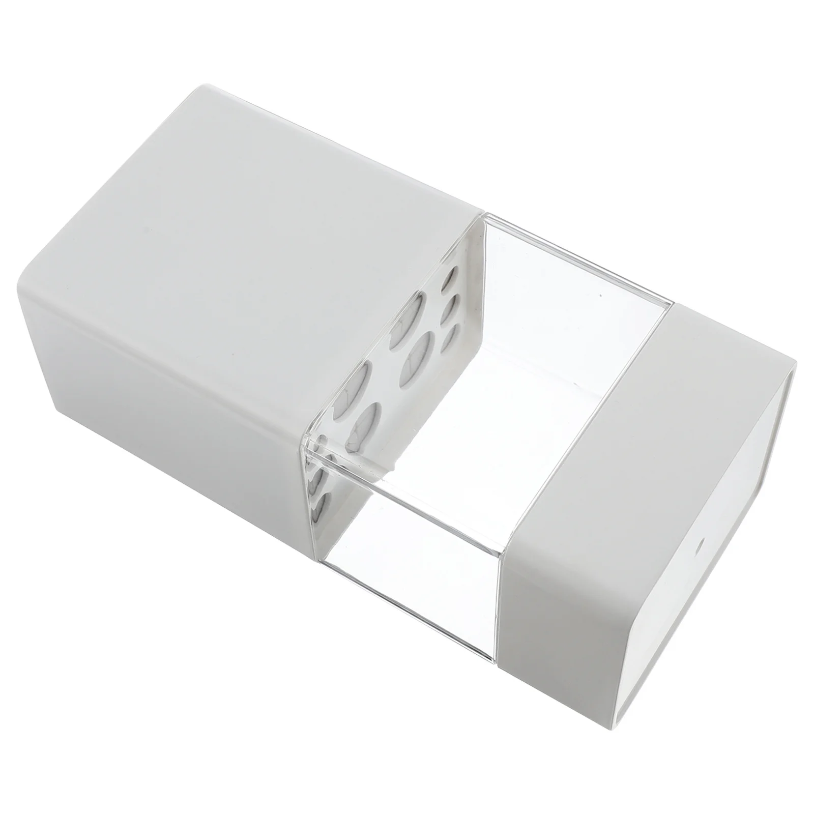 1Pcs Makeup Brush Storage Box Clear Breathable Design Easy to Carry Travel-Friendly Organizer for Long-Term Use