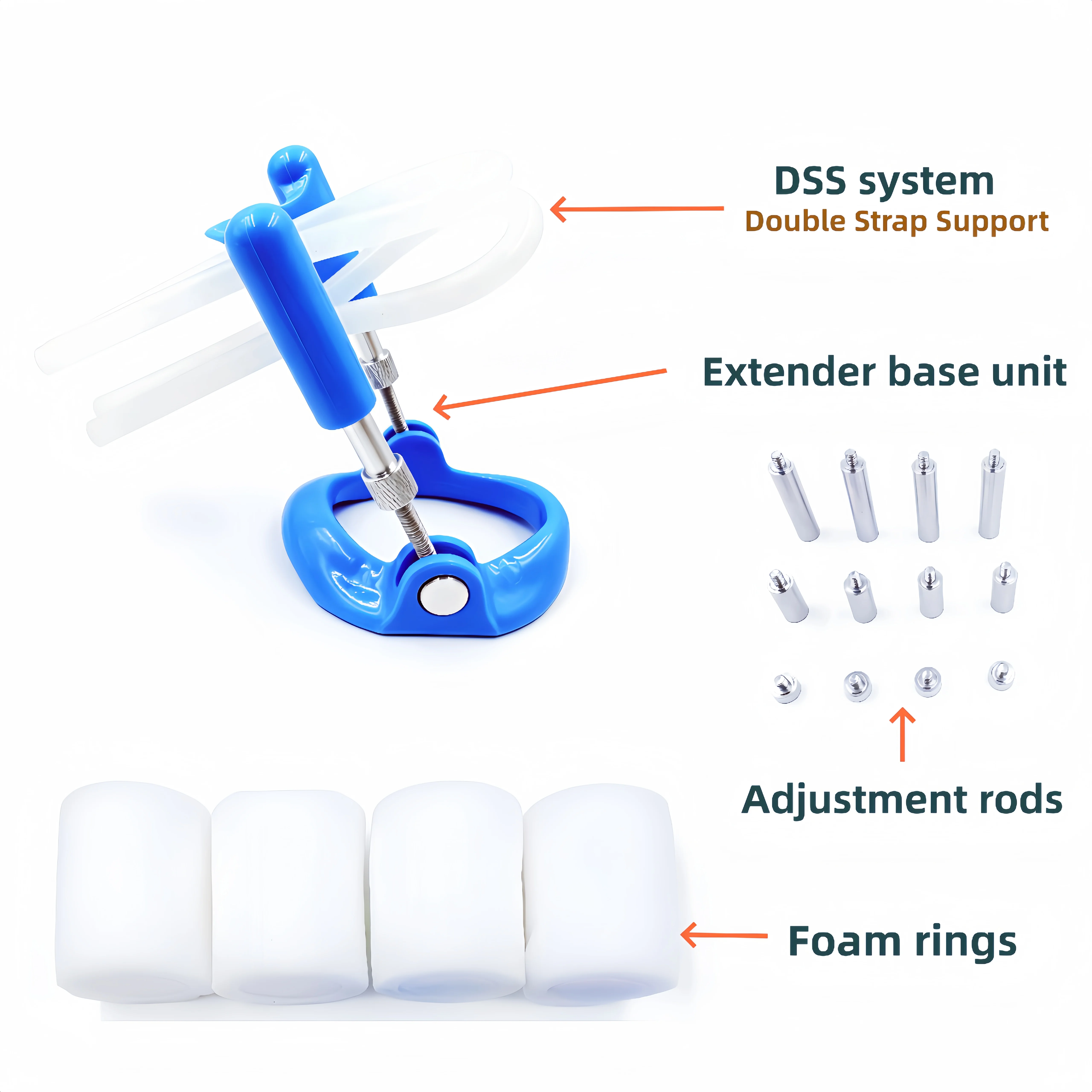New Size Master Male Penis Enlargement Extender Double Strap Support System Adjustable Holder Length for Extension