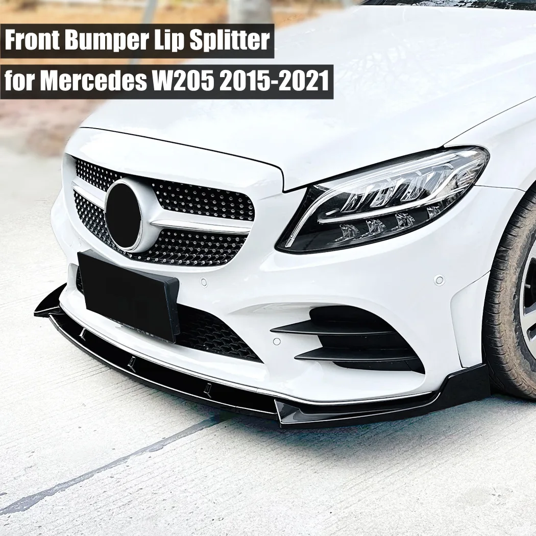 

Front Bumper Lip Splitter for Mercedes C Class W205 C205 S205 C160 C200 C180 C300 C400 C450 C43 AMG 2015-2021 Diffuser Body Kit