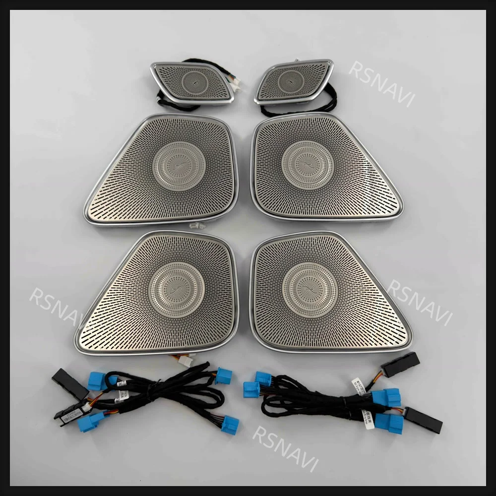 4-Door Midrange Speaker Covers with Ambient Lighting for Mercedes-Benz B-Class W247 2020-2024, Cabin Decorative Audio Trim Parts