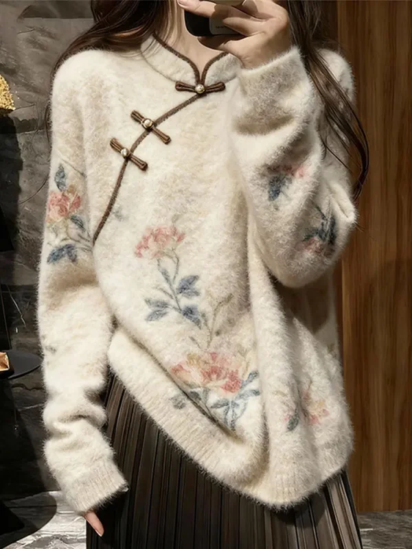 

New Chinese Sle Women's Knitted Sweater 2025 Loose Fit Comfortable Long Sve Inner Wear Outer Wear Autumn Winter Top