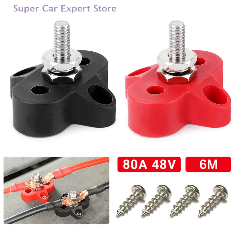 

Heavy Duty Bus Bar Terminal Block M6 M8 Power Stud Junction for Car Truck RV Boat - Battery Power Distribution Stud