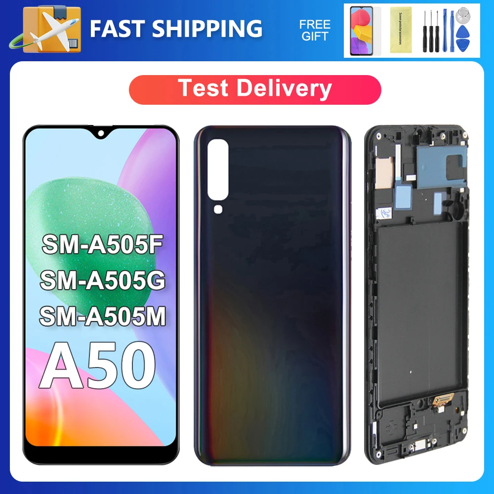 Tested A50 For Samsung A505F A505G A505W A505X A505G A505N LCD Display Touch Screen Digitizer Assembly Replacement