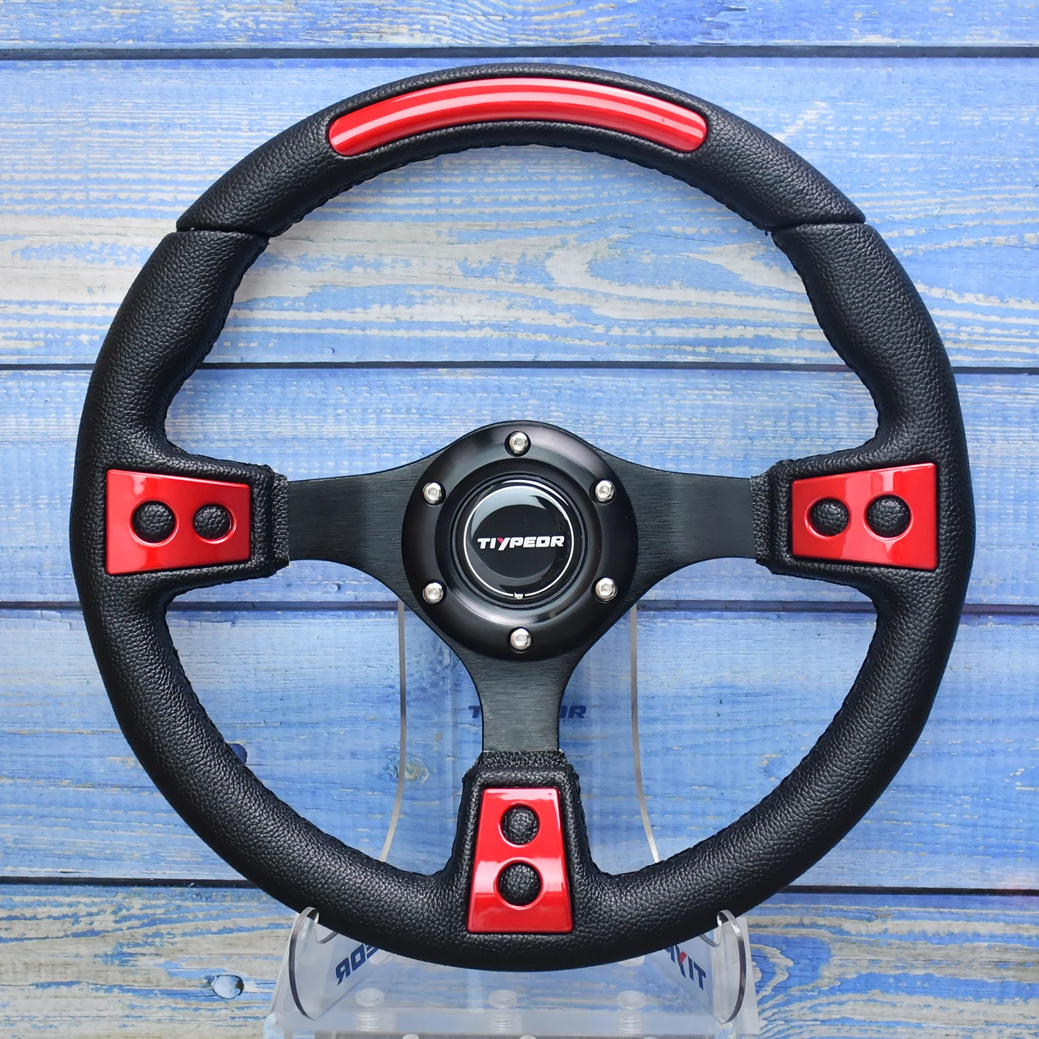

TIYPEOR 320MM Special Designed Corn Colored Bracket Red High Quality Car Steering Wheel Sturdy Racing Car Modification